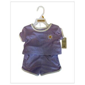 NWT Lavender BEARPAW Girls Terry Short Set Size 2T (BB0308)
